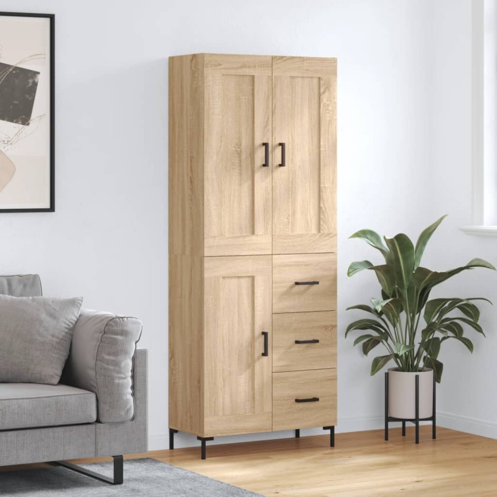 vidaXL Ντουλάπι Sonoma δρυς 69,5 x 34 x 180 εκ. από Επεξεργασμένο Ξύλο