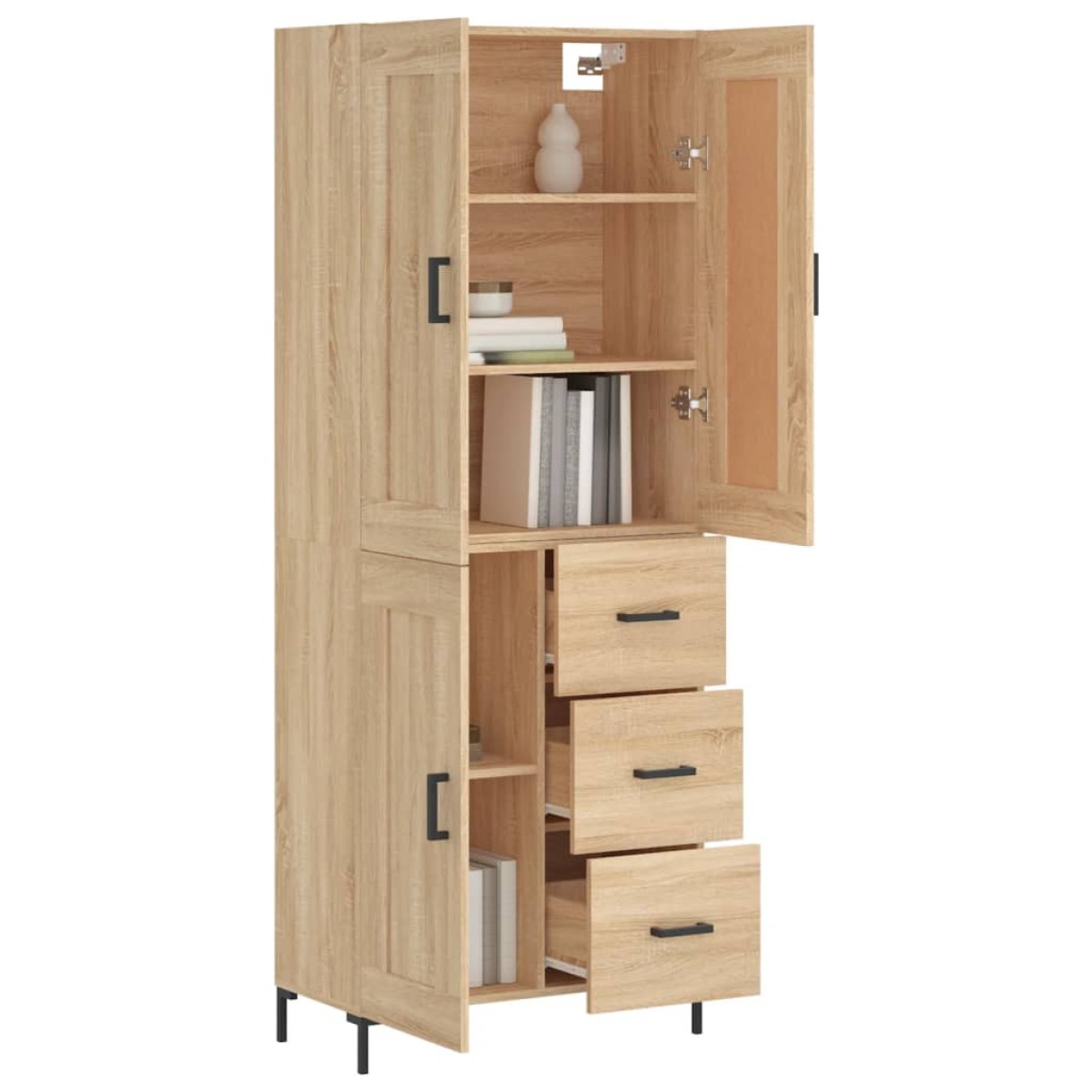 vidaXL Ντουλάπι Sonoma δρυς 69,5 x 34 x 180 εκ. από Επεξεργασμένο Ξύλο