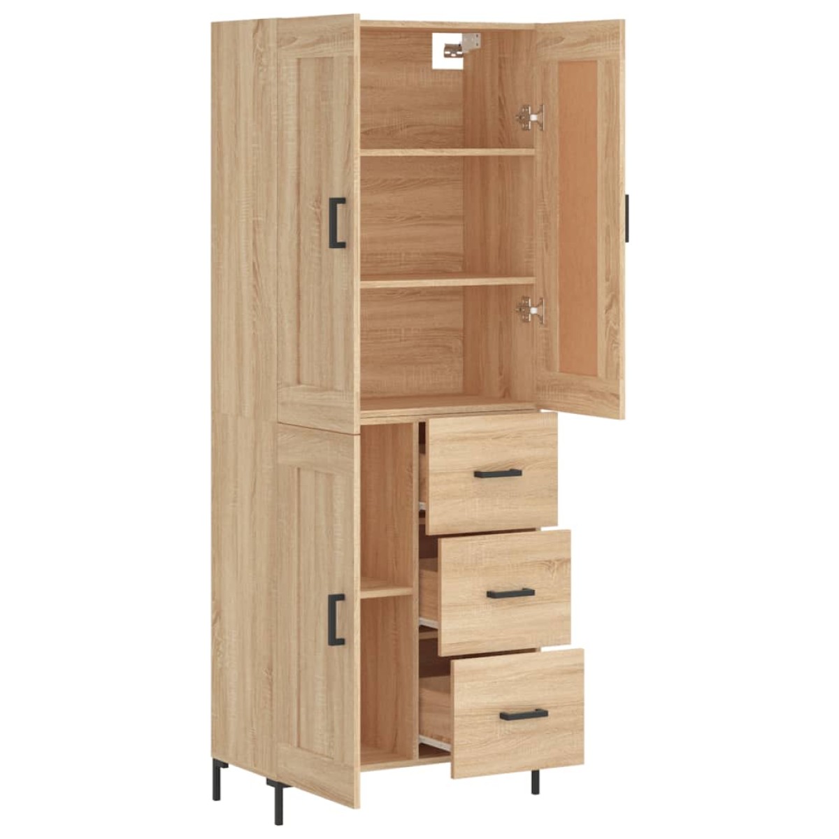 vidaXL Ντουλάπι Sonoma δρυς 69,5 x 34 x 180 εκ. από Επεξεργασμένο Ξύλο