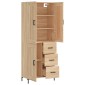 vidaXL Ντουλάπι Sonoma δρυς 69,5 x 34 x 180 εκ. από Επεξεργασμένο Ξύλο