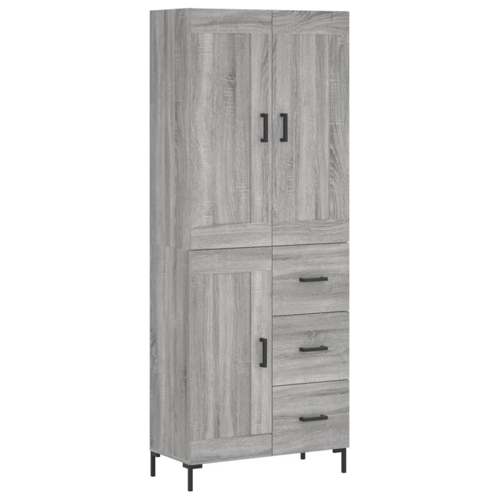 vidaXL Ντουλάπι Γκρι Sonoma 69,5 x 34 x 180 εκ. Επεξεργασμένο Ξύλο
