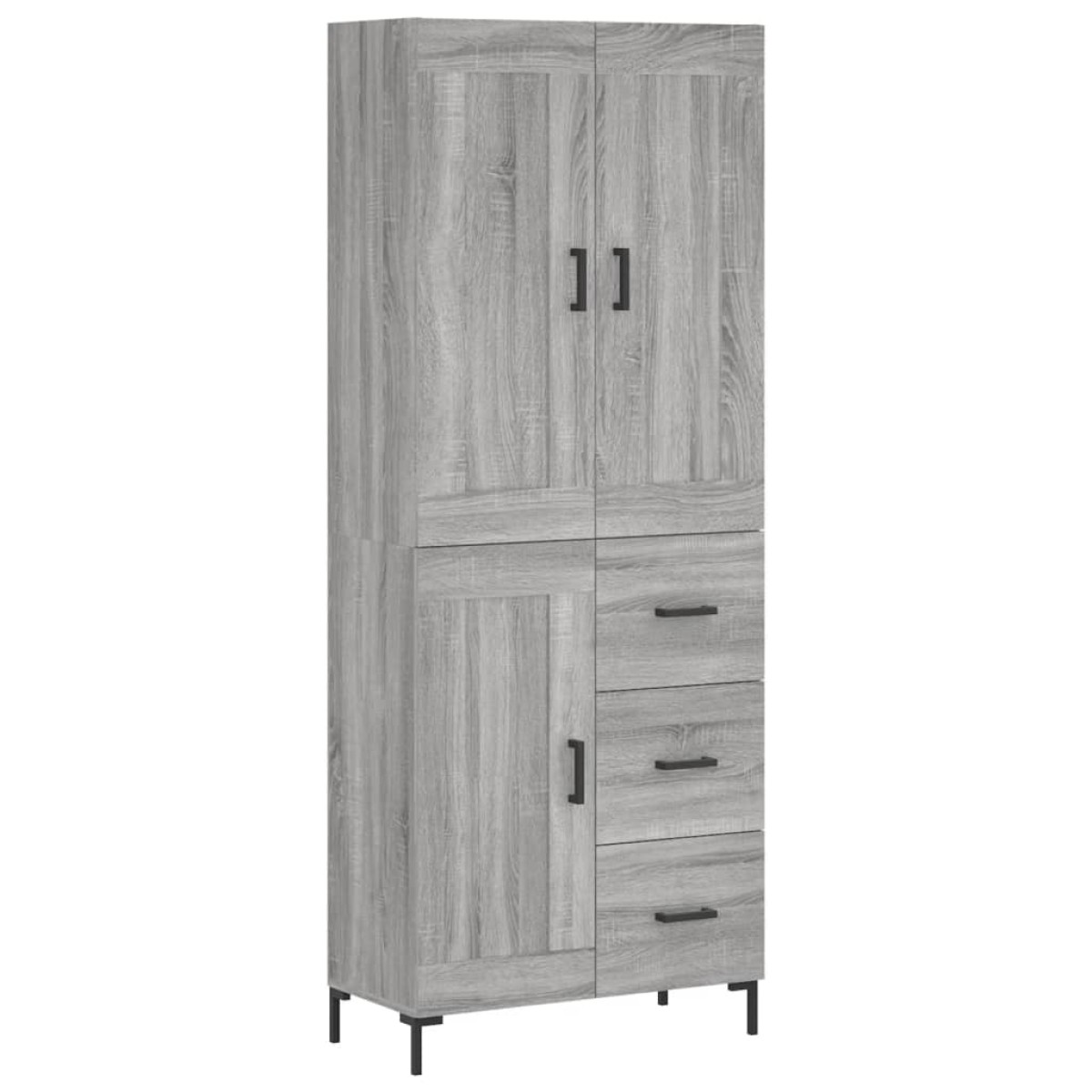 vidaXL Ντουλάπι Γκρι Sonoma 69,5 x 34 x 180 εκ. Επεξεργασμένο Ξύλο