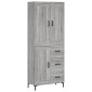 vidaXL Ντουλάπι Γκρι Sonoma 69,5 x 34 x 180 εκ. Επεξεργασμένο Ξύλο
