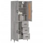 vidaXL Ντουλάπι Γκρι Sonoma 69,5 x 34 x 180 εκ. Επεξεργασμένο Ξύλο