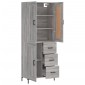vidaXL Ντουλάπι Γκρι Sonoma 69,5 x 34 x 180 εκ. Επεξεργασμένο Ξύλο