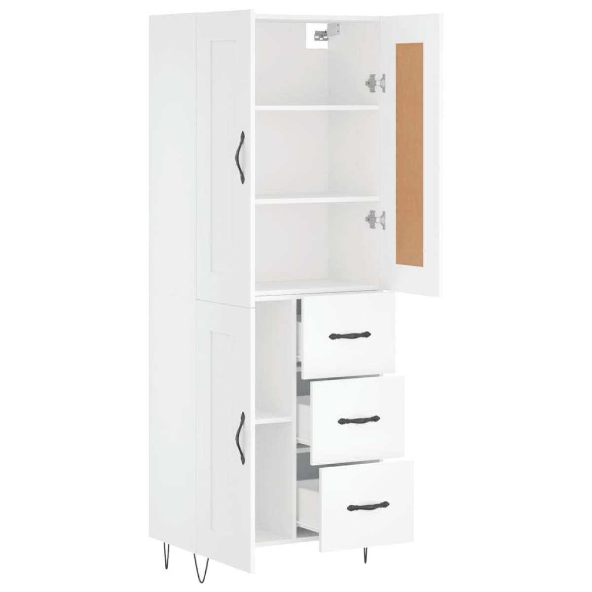 vidaXL Ντουλάπι Λευκό 69,5x34x180 εκ. από Επεξεργασμένο Ξύλο