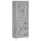 vidaXL Ντουλάπι Γκρι Sonoma 69,5 x 34 x 180 εκ. Επεξεργασμένο Ξύλο
