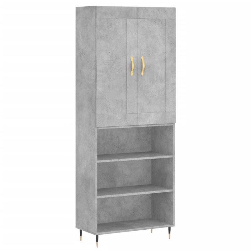 vidaXL Ντουλάπι Γκρι Σκυροδέματος 69,5x34x180 εκ. Επεξεργασμένο Ξύλο