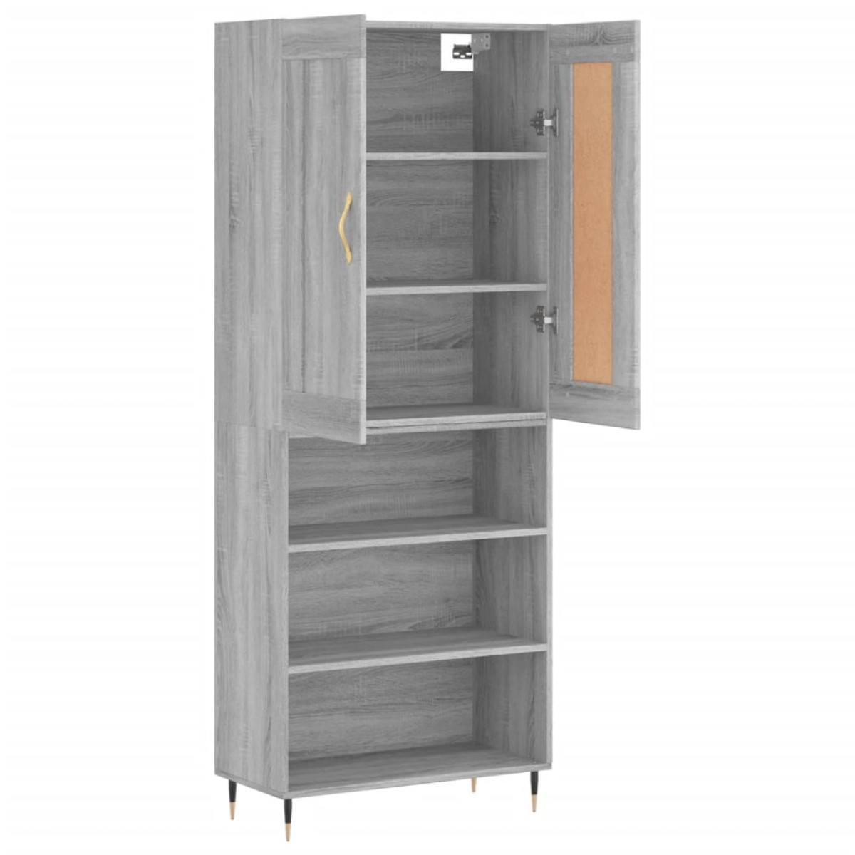 vidaXL Ντουλάπι Γκρι Sonoma 69,5 x 34 x 180 εκ. Επεξεργασμένο Ξύλο