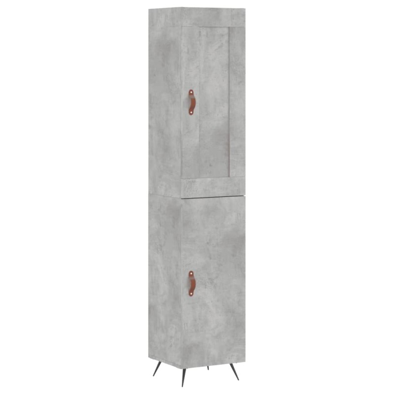 vidaXL Ντουλάπι Γκρι Σκυροδέματος 34,5x34x180 εκ. Επεξεργασμένο Ξύλο