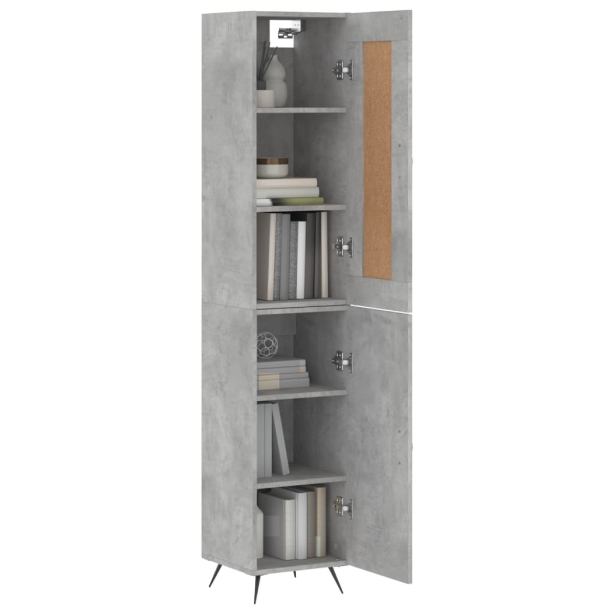 vidaXL Ντουλάπι Γκρι Σκυροδέματος 34,5x34x180 εκ. Επεξεργασμένο Ξύλο