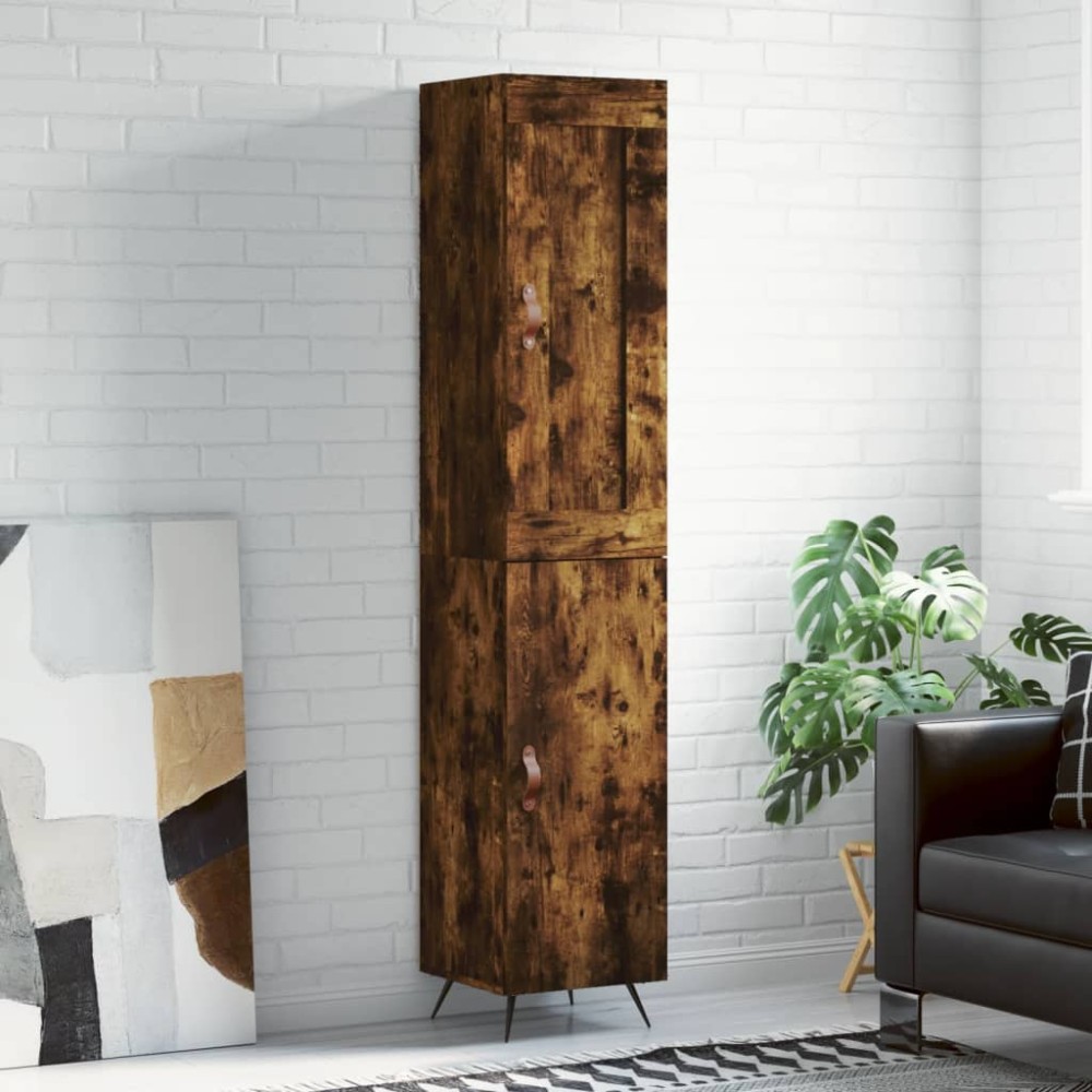 vidaXL Ντουλάπι Καπνιστή δρυς 34,5x34x180 εκ. από Επεξεργασμένο Ξύλο