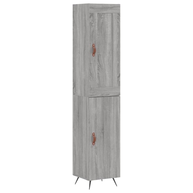 vidaXL Μπουφές Sonoma Γκρι 34,5 x 34 x 180 εκ. από Επεξεργασμένο Ξύλο