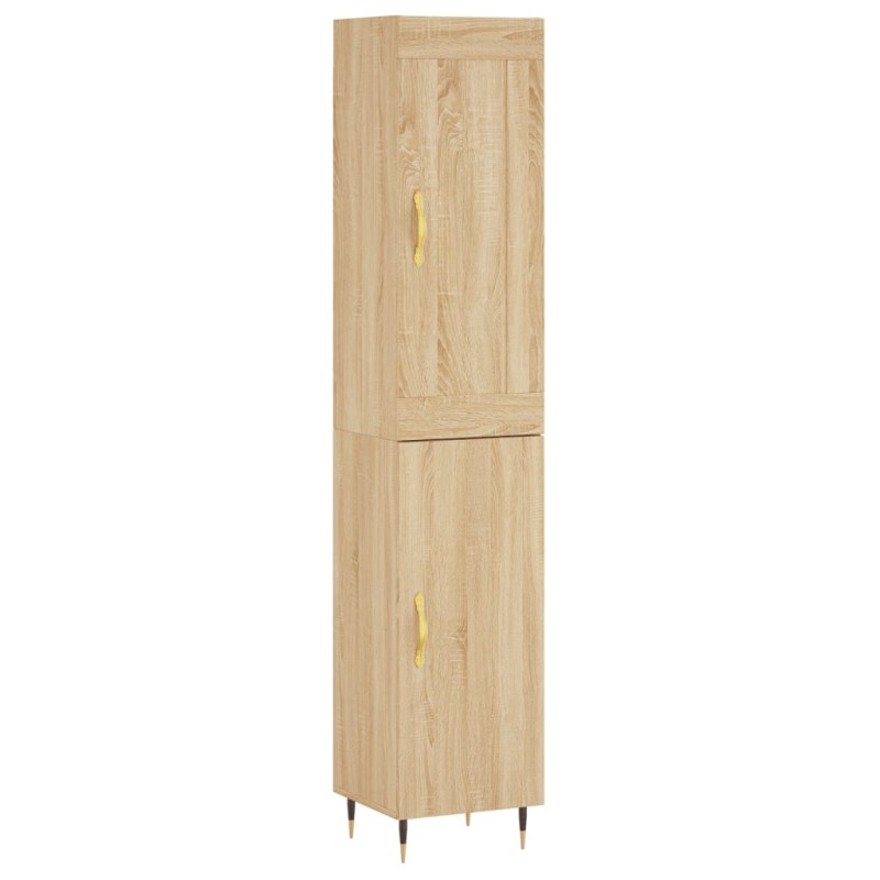 vidaXL Μπουφές Sonoma δρυς 34,5 x 34 x 180 εκ. από Επεξεργασμένο Ξύλο