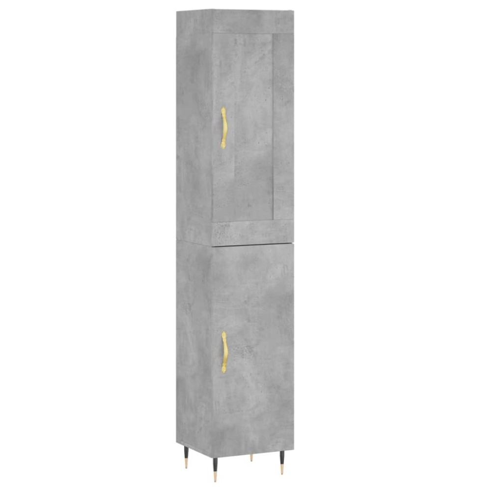 vidaXL Ντουλάπι Γκρι Σκυροδέματος 34,5x34x180 εκ. Επεξεργασμένο Ξύλο