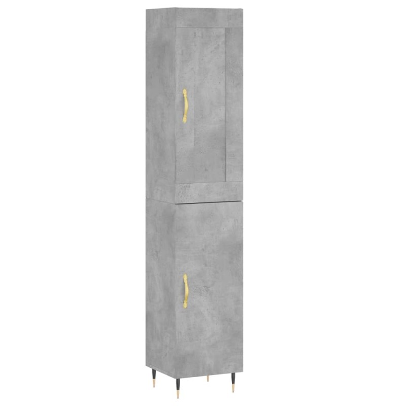 vidaXL Ντουλάπι Γκρι Σκυροδέματος 34,5x34x180 εκ. Επεξεργασμένο Ξύλο