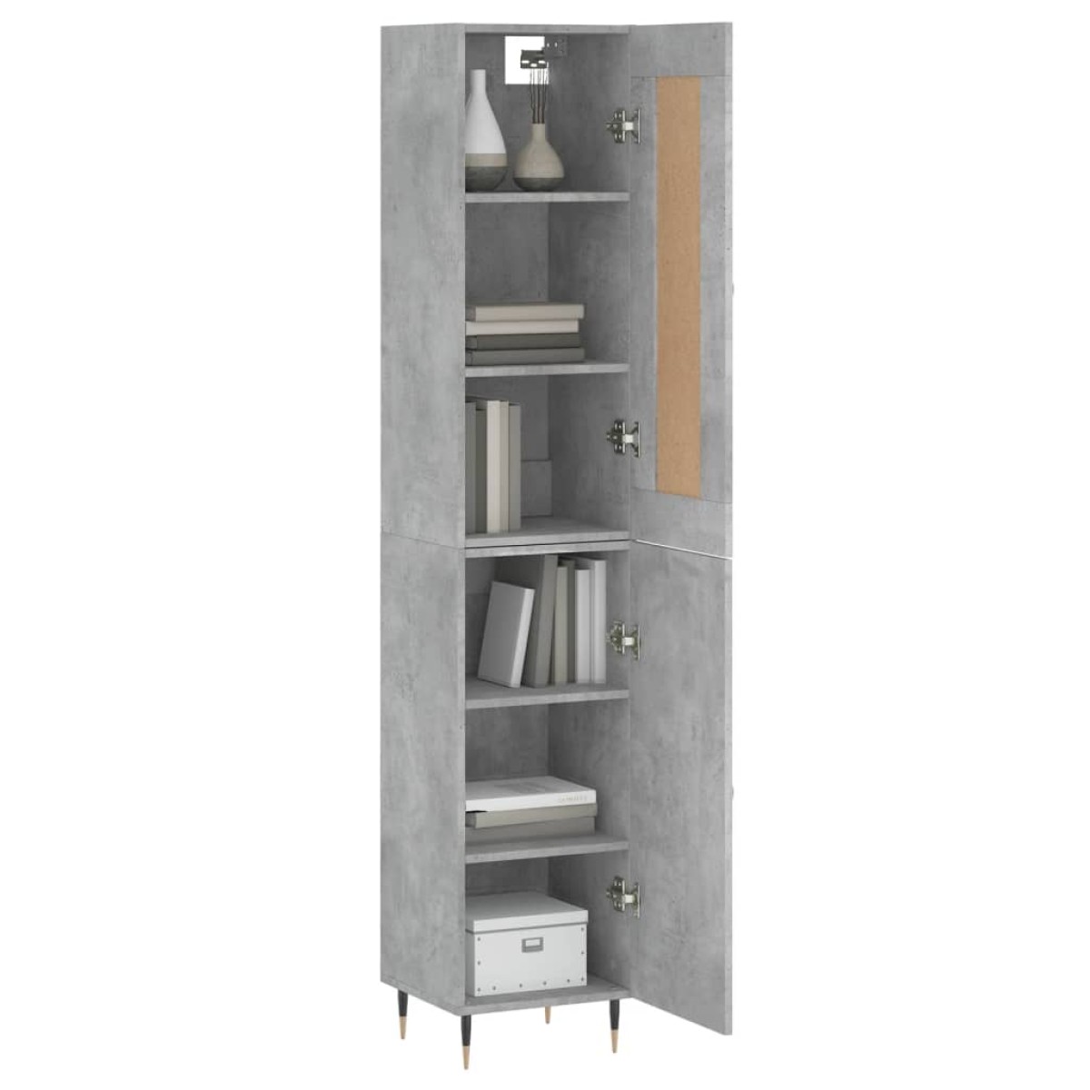 vidaXL Ντουλάπι Γκρι Σκυροδέματος 34,5x34x180 εκ. Επεξεργασμένο Ξύλο