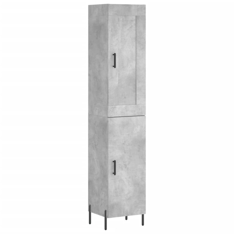 vidaXL Ντουλάπι Γκρι Σκυροδέματος 34,5x34x180 εκ. Επεξεργασμένο Ξύλο
