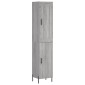 vidaXL Μπουφές Sonoma Γκρι 34,5 x 34 x 180 εκ. από Επεξεργασμένο Ξύλο