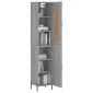 vidaXL Μπουφές Sonoma Γκρι 34,5 x 34 x 180 εκ. από Επεξεργασμένο Ξύλο