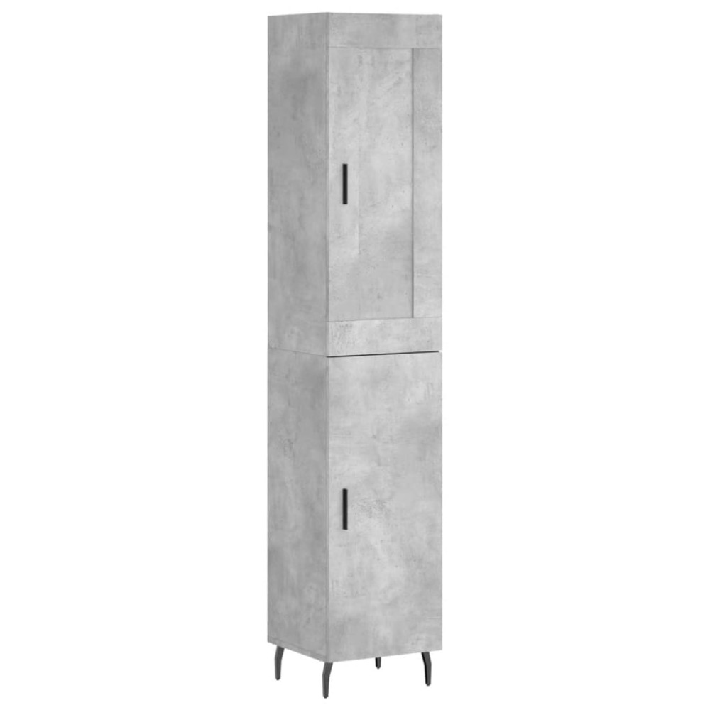 vidaXL Ντουλάπι Γκρι Σκυροδέματος 34,5x34x180 εκ. Επεξεργασμένο Ξύλο