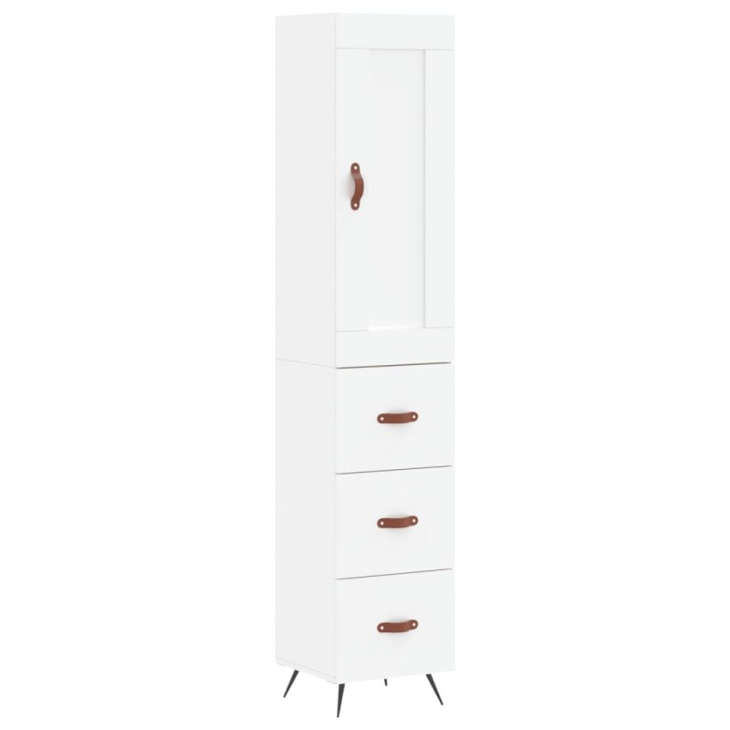 vidaXL Ντουλάπι Λευκό 34,5 x 34 x 180 εκ. από Επεξεργασμένο Ξύλο