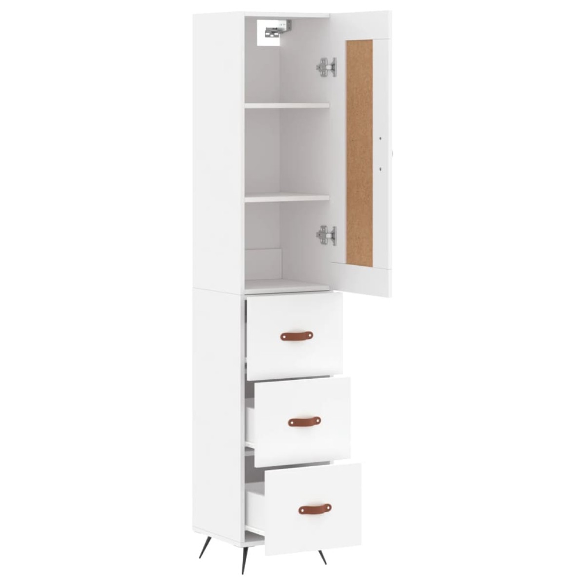 vidaXL Ντουλάπι Λευκός 34,5 x 34 x 180 εκ. από Επεξεργασμένο Ξύλο