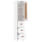 vidaXL Ντουλάπι Γυαλ. Λευκό 34,5 x 34 x 180 εκ. από Επεξεργασμένο Ξύλο