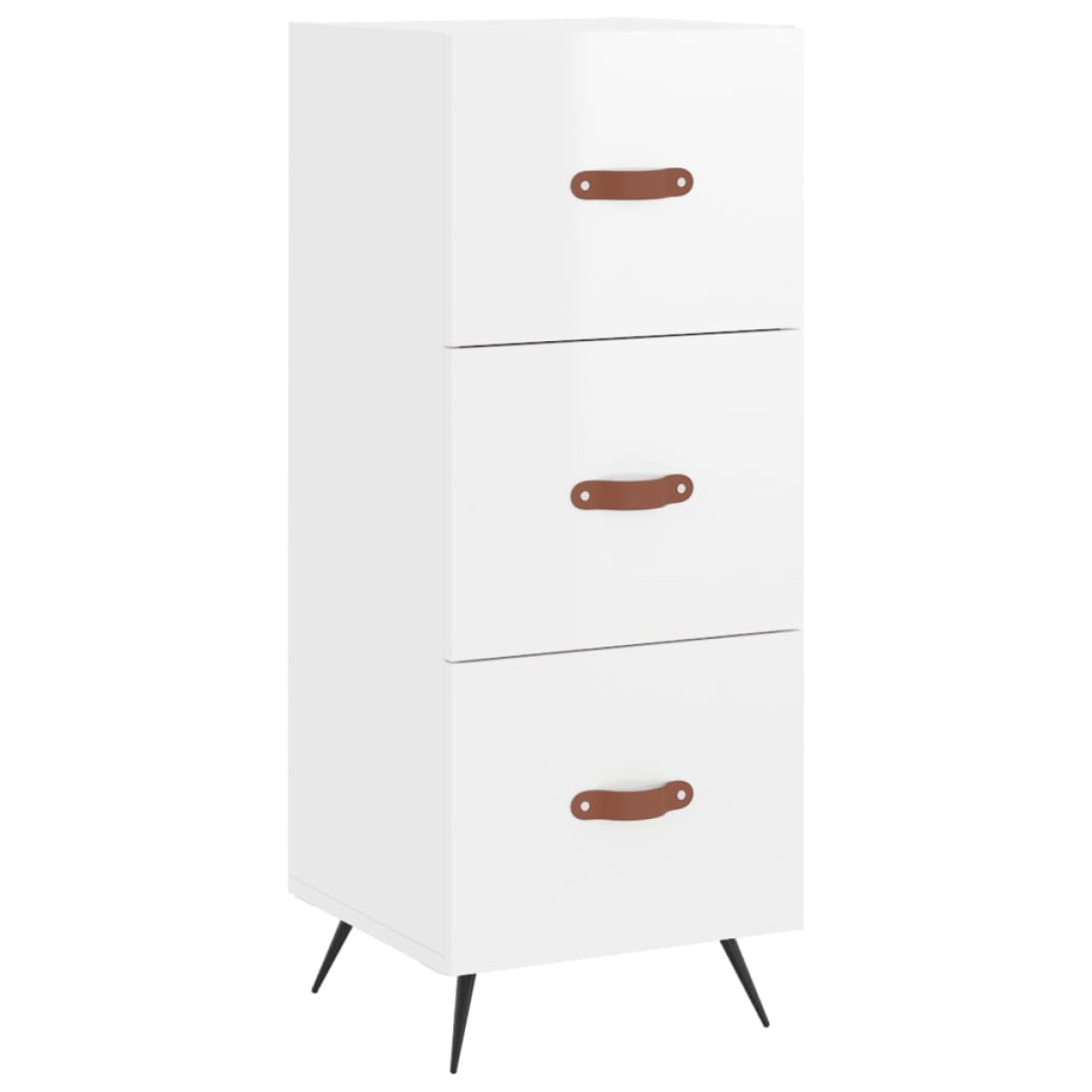 vidaXL Ντουλάπι Γυαλ. Λευκό 34,5 x 34 x 180 εκ. από Επεξεργασμένο Ξύλο