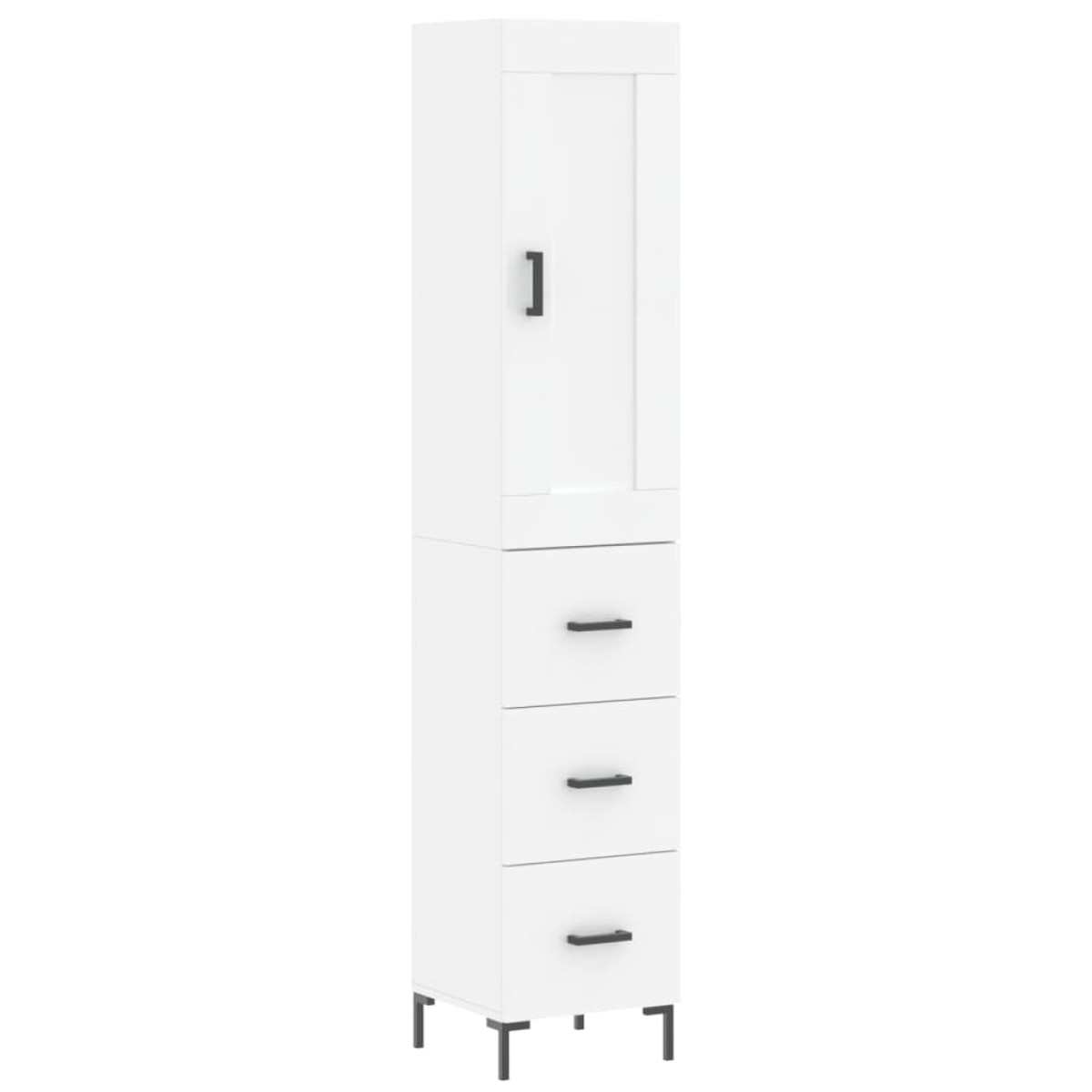 vidaXL Ντουλάπι Λευκός 34,5 x 34 x 180 εκ. από Επεξεργασμένο Ξύλο