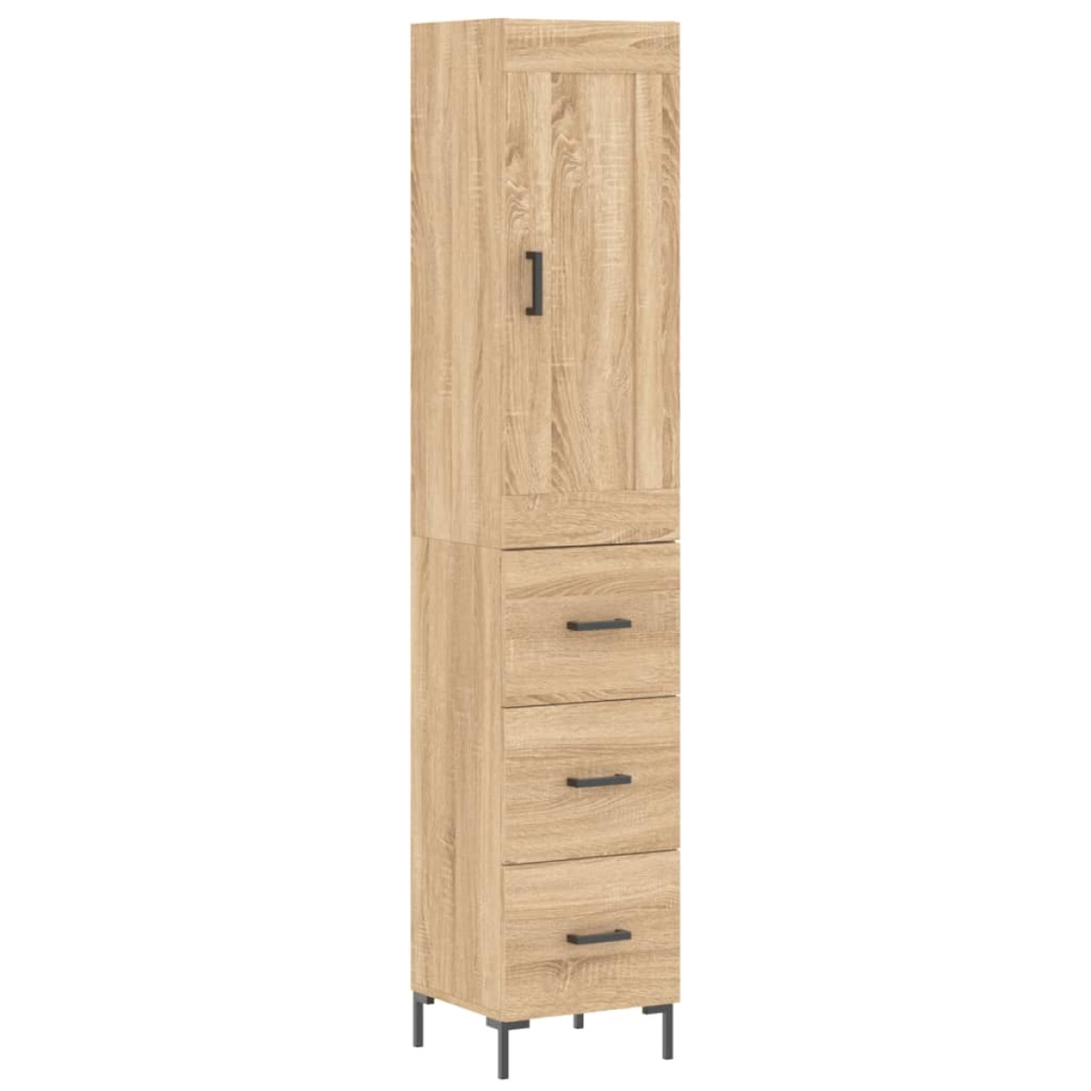 vidaXL Μπουφές Sonoma δρυς 34,5 x 34 x 180 εκ. από Επεξεργασμένο Ξύλο