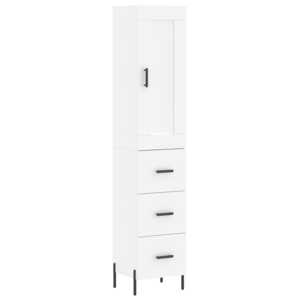 vidaXL Ντουλάπι Λευκό 34,5 x 34 x 180 εκ. από Επεξεργασμένο Ξύλο