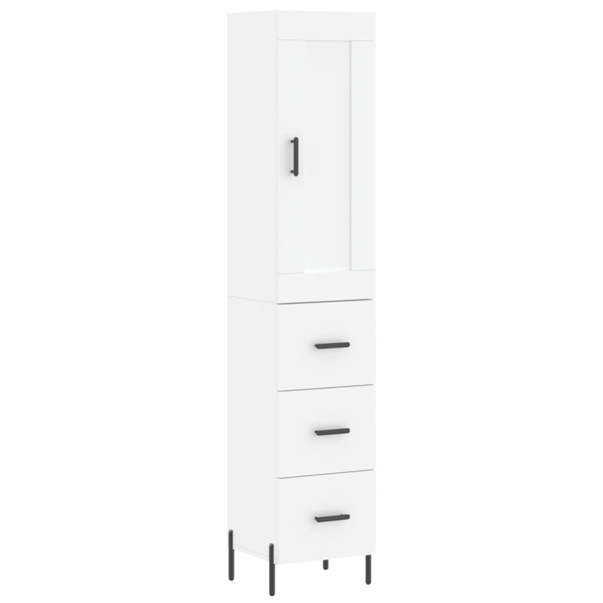 vidaXL Ντουλάπι Λευκός 34,5 x 34 x 180 εκ. από Επεξεργασμένο Ξύλο