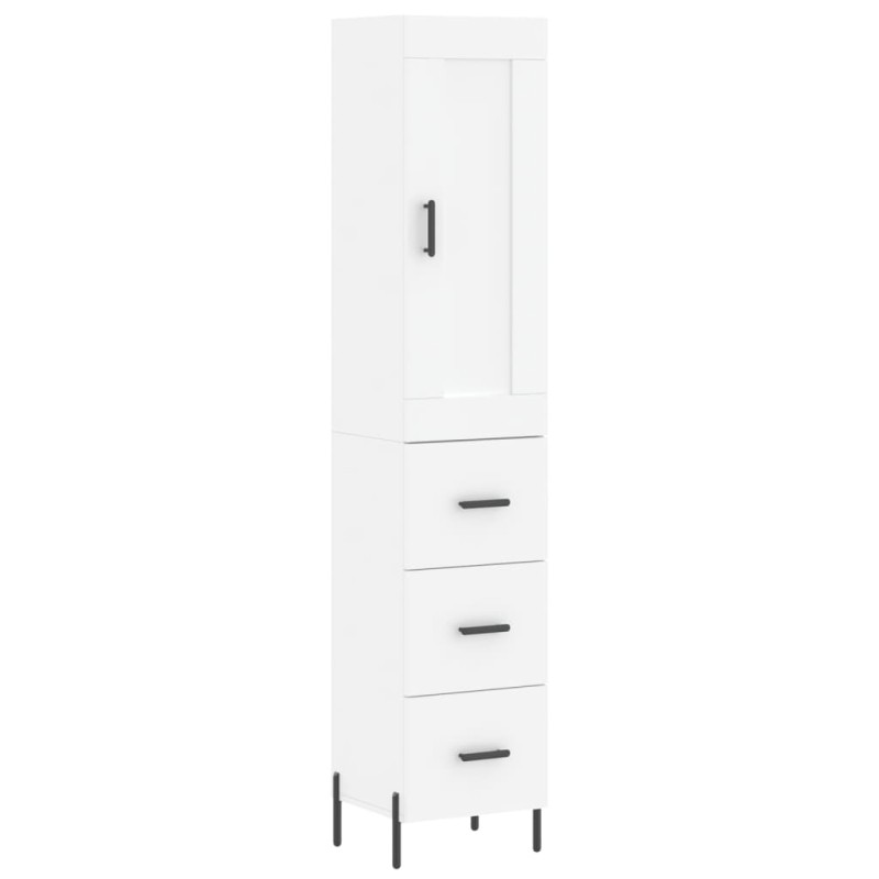 vidaXL Ντουλάπι Λευκό 34,5 x 34 x 180 εκ. από Επεξεργασμένο Ξύλο