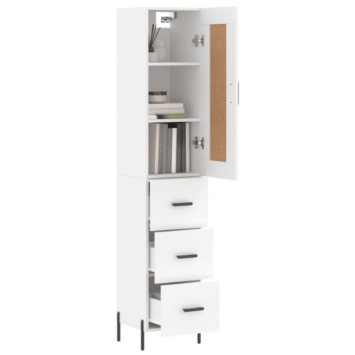 vidaXL Ντουλάπι Λευκός 34,5 x 34 x 180 εκ. από Επεξεργασμένο Ξύλο