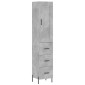 vidaXL Ντουλάπι Γκρι Σκυροδέματος 34,5x34x180 εκ. Επεξεργασμένο Ξύλο
