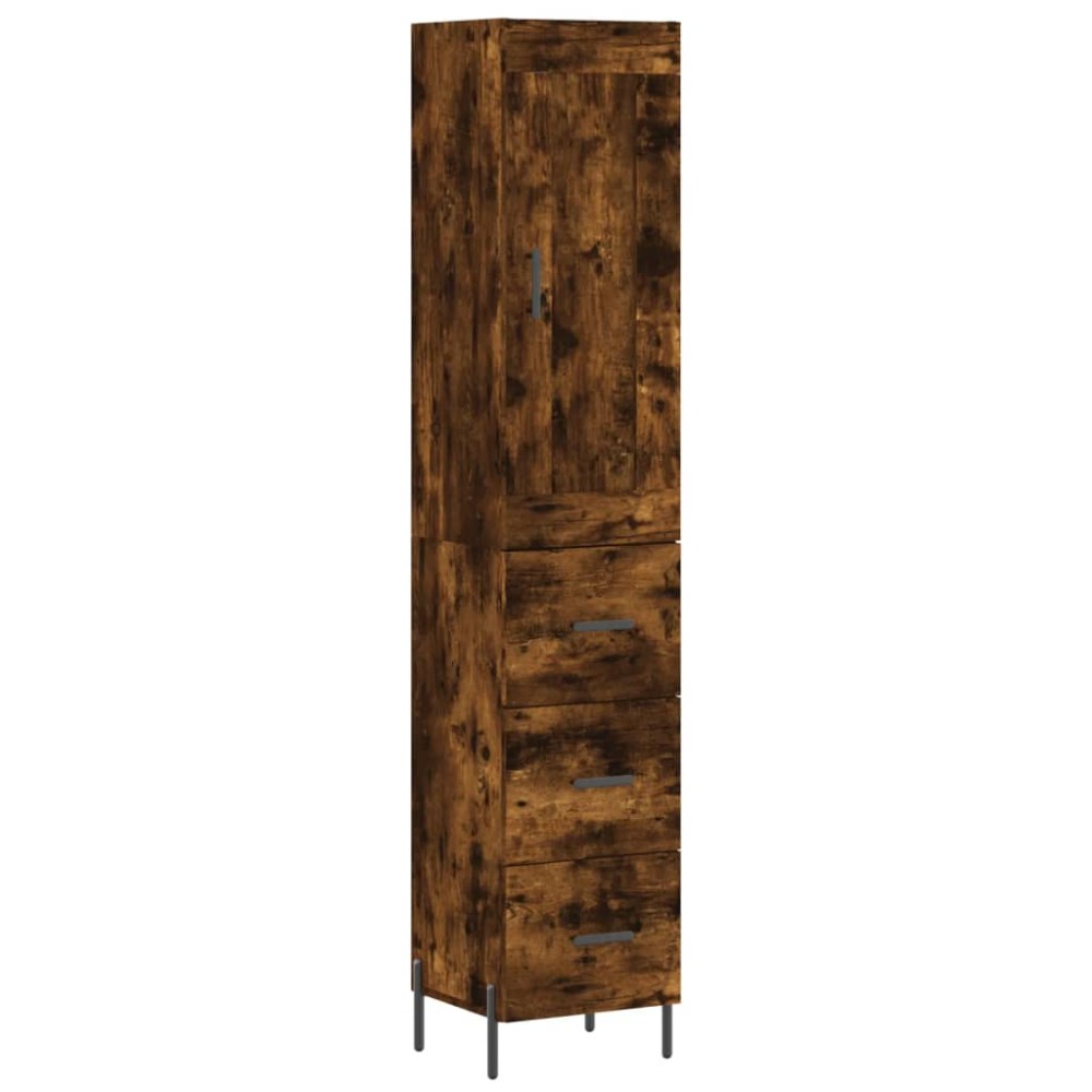 vidaXL Ντουλάπι Καπνιστή δρυς 34,5x34x180 εκ. από Επεξεργασμένο Ξύλο
