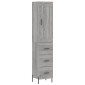 vidaXL Μπουφές Sonoma Γκρι 34,5 x 34 x 180 εκ. από Επεξεργασμένο Ξύλο