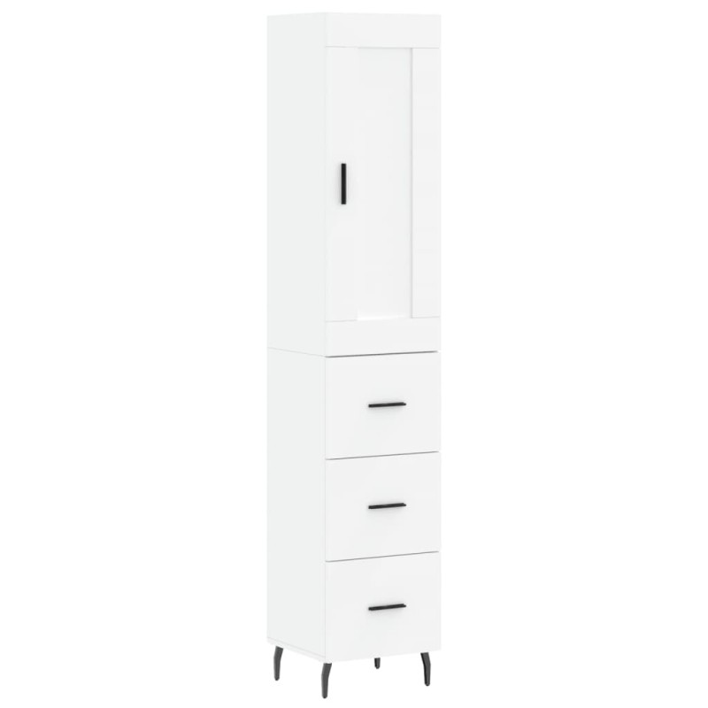 vidaXL Ντουλάπι Λευκό 34,5 x 34 x 180 εκ. από Επεξεργασμένο Ξύλο