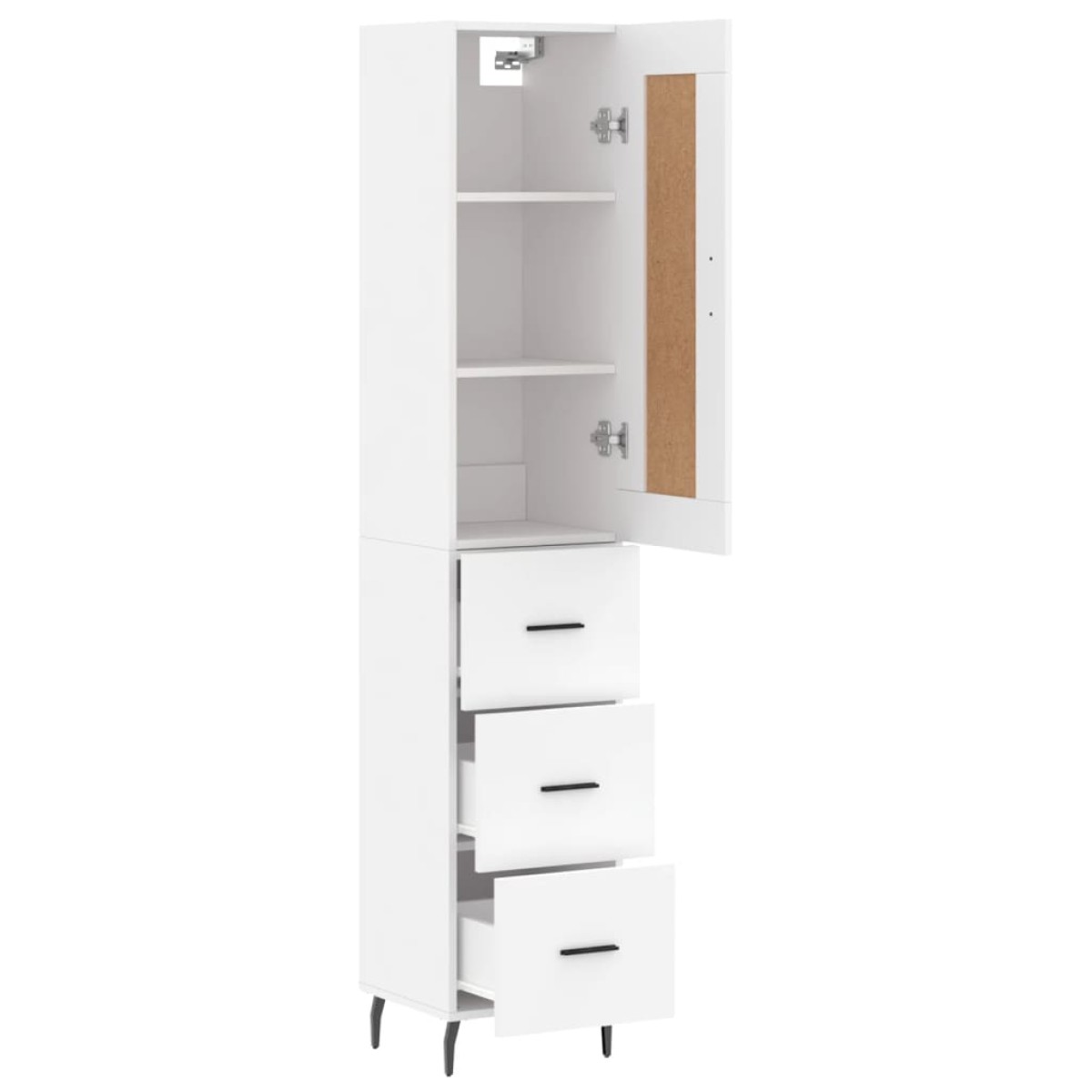 vidaXL Ντουλάπι Λευκός 34,5 x 34 x 180 εκ. από Επεξεργασμένο Ξύλο