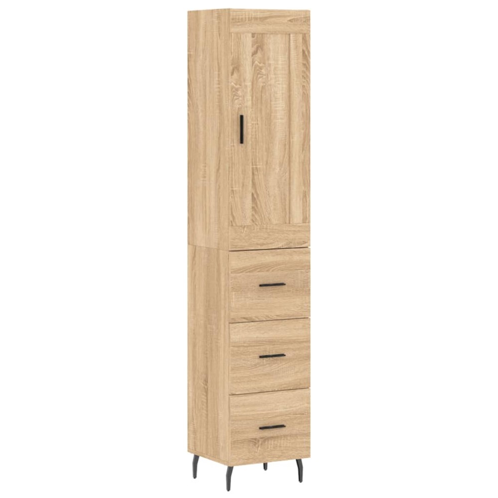 vidaXL Μπουφές Sonoma δρυς 34,5 x 34 x 180 εκ. από Επεξεργασμένο Ξύλο