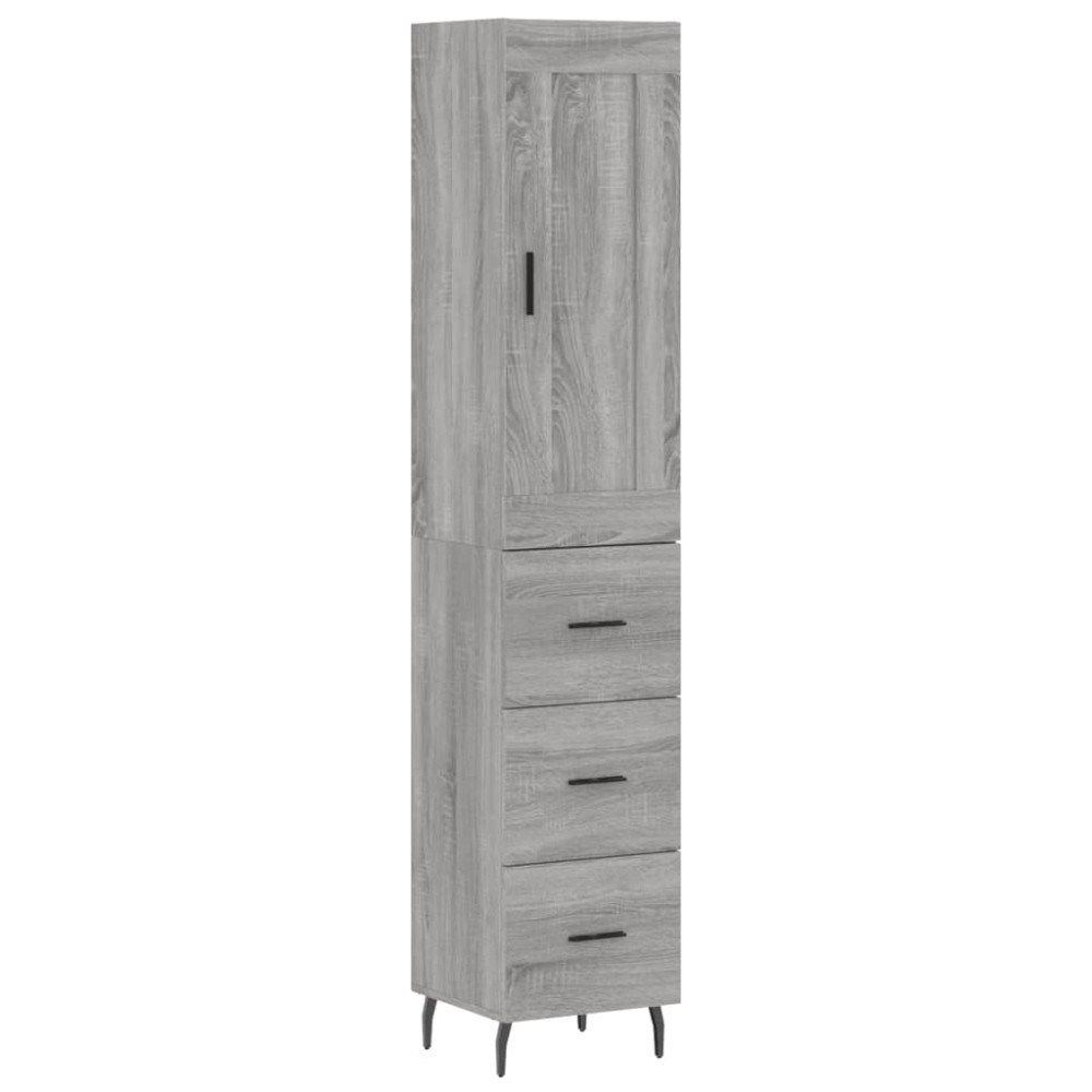 vidaXL Μπουφές Sonoma Γκρι 34,5 x 34 x 180 εκ. από Επεξεργασμένο Ξύλο