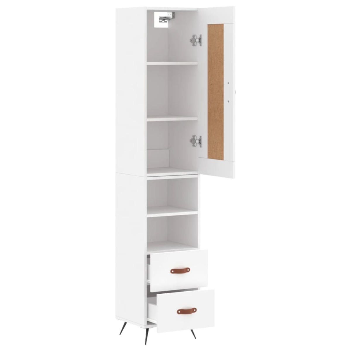 vidaXL Ντουλάπι Λευκός 34,5 x 34 x 180 εκ. από Επεξεργασμένο Ξύλο