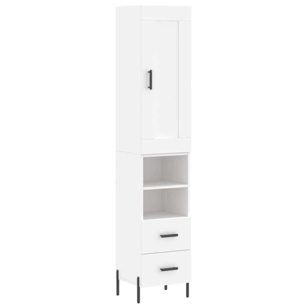 vidaXL Ντουλάπι Λευκό 34,5 x 34 x 180 εκ. από Επεξεργασμένο Ξύλο