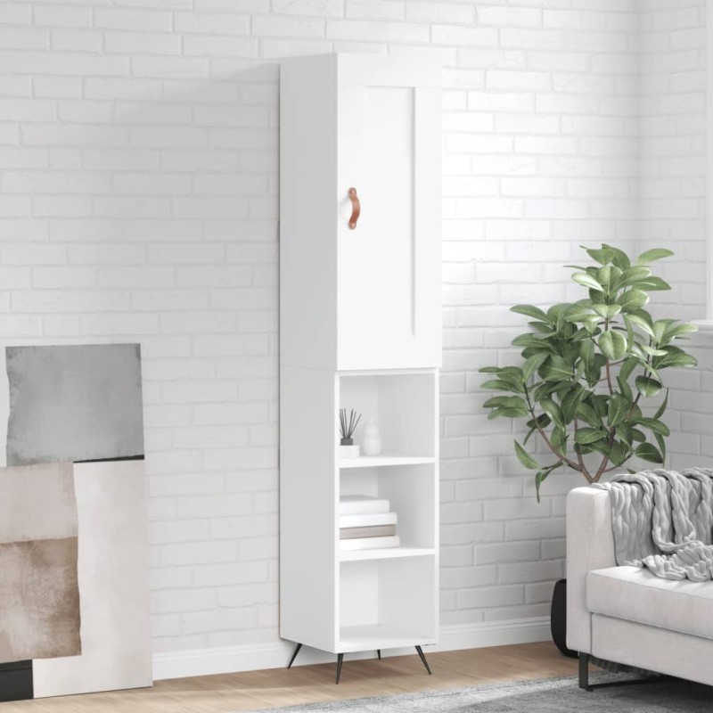 vidaXL Ντουλάπι Λευκό 34,5 x 34 x 180 εκ. από Επεξεργασμένο Ξύλο