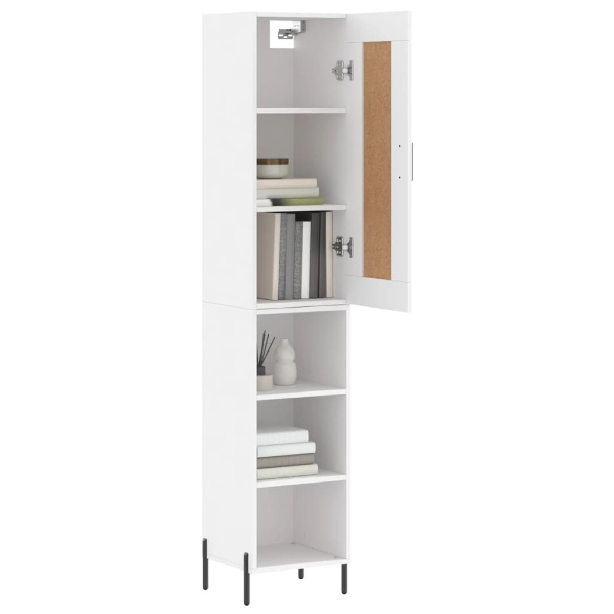 vidaXL Ντουλάπι Λευκός 34,5 x 34 x 180 εκ. από Επεξεργασμένο Ξύλο