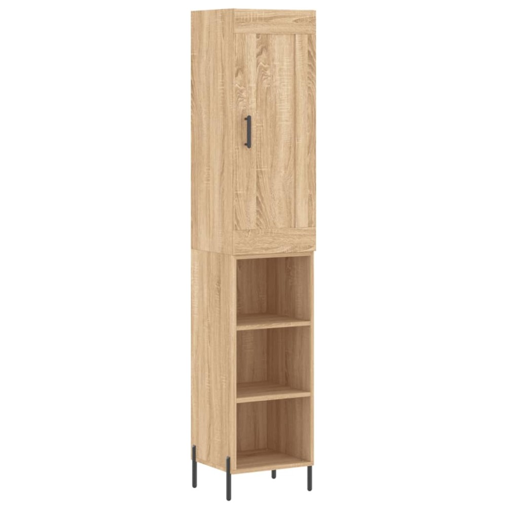 vidaXL Μπουφές Sonoma δρυς 34,5 x 34 x 180 εκ. από Επεξεργασμένο Ξύλο
