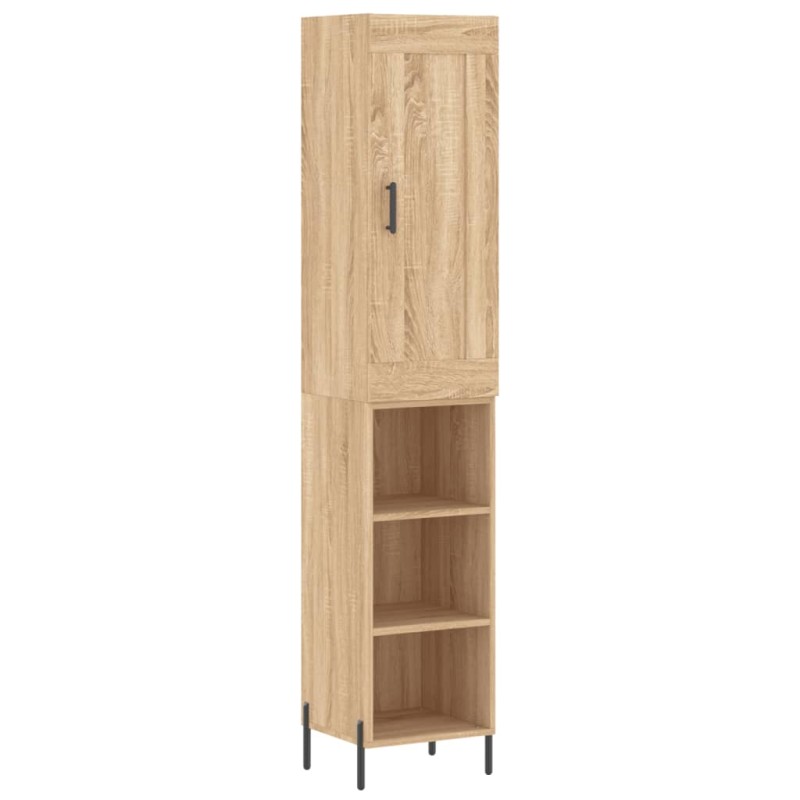vidaXL Μπουφές Sonoma δρυς 34,5 x 34 x 180 εκ. από Επεξεργασμένο Ξύλο