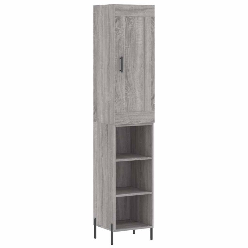 vidaXL Μπουφές Sonoma Γκρι 34,5 x 34 x 180 εκ. από Επεξεργασμένο Ξύλο