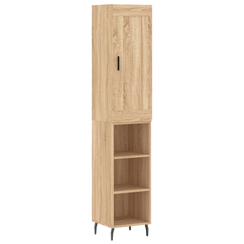 vidaXL Μπουφές Sonoma δρυς 34,5 x 34 x 180 εκ. από Επεξεργασμένο Ξύλο